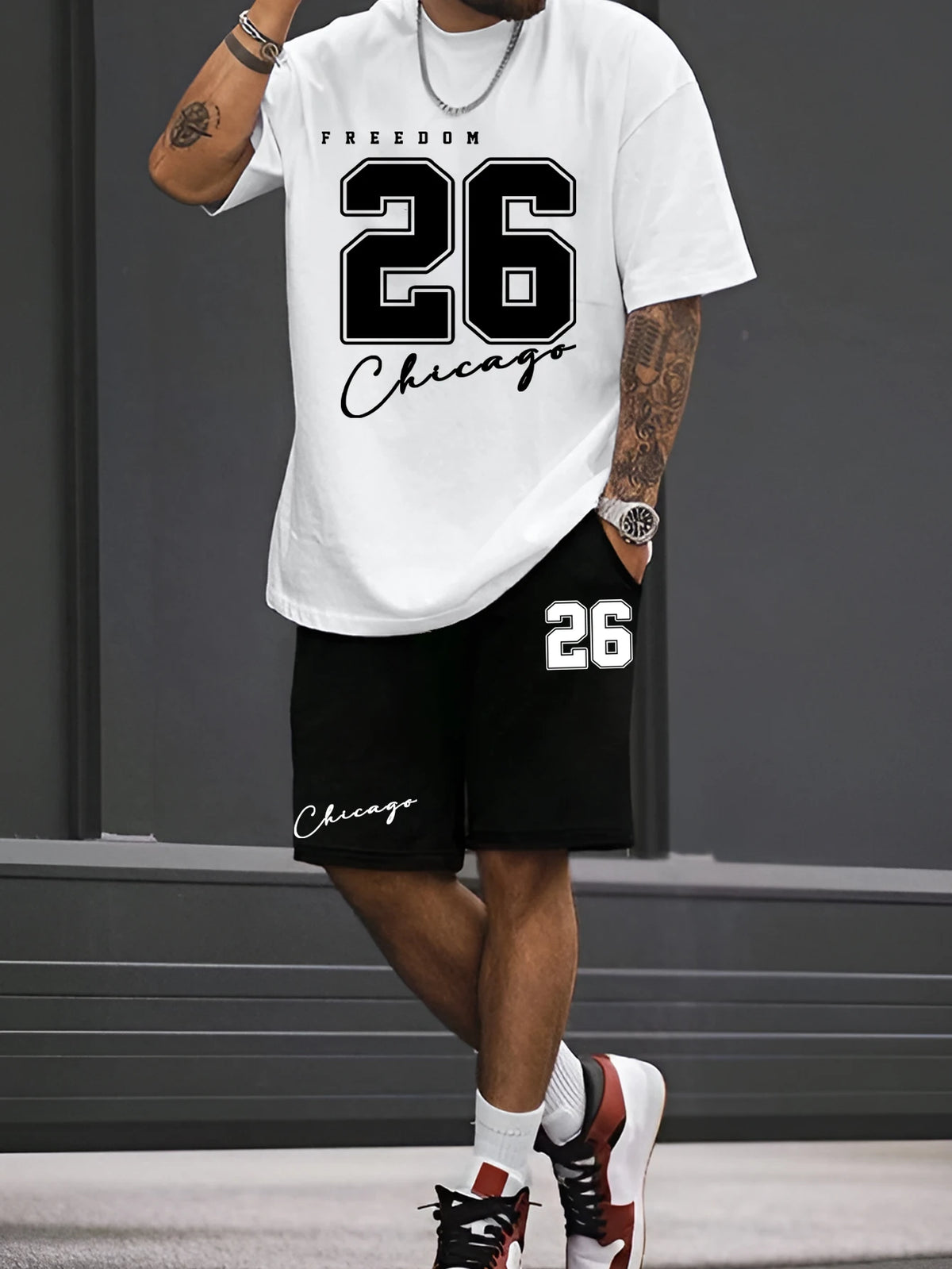 2025, Sommer, neues Herren-T-Shirt, Shorts-Set, Sonnenbrille, Bärendruck, kurzärmeliges Rundhals-T-Shirt, Sommer, lässig, Outdoor, bequem