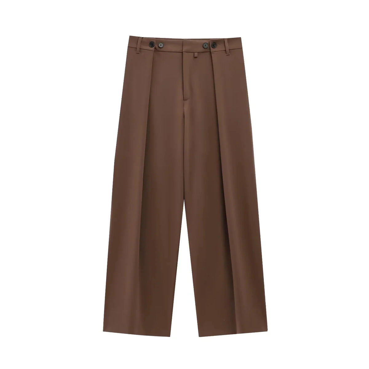 KONDALA 2026 Frühling Eleganter Brauner Damenanzug für Büro, Modischer Lässiger Blazer mit Gürtel, Oversized Shrug, Schicker Reißverschluss, Lange Hose