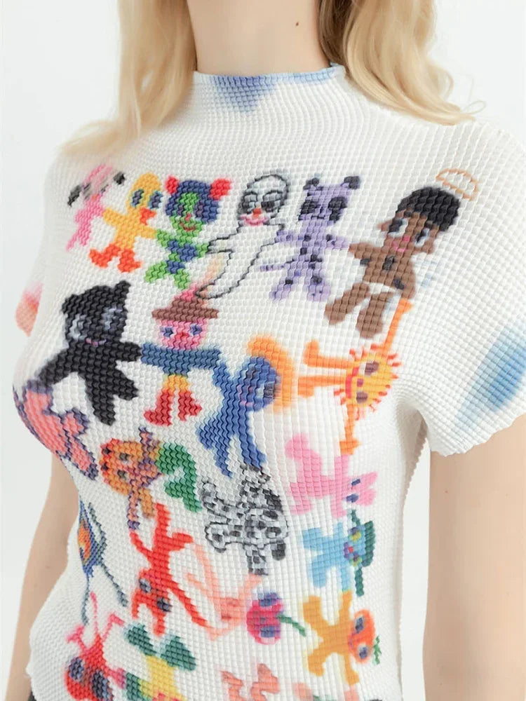 Frauen T-shirt Harajuku Koreanische Y2k Grafik Druck Kurzarm T Top Kleidung Mode Vintage Streetwear Oansatz T-shirts Sommer