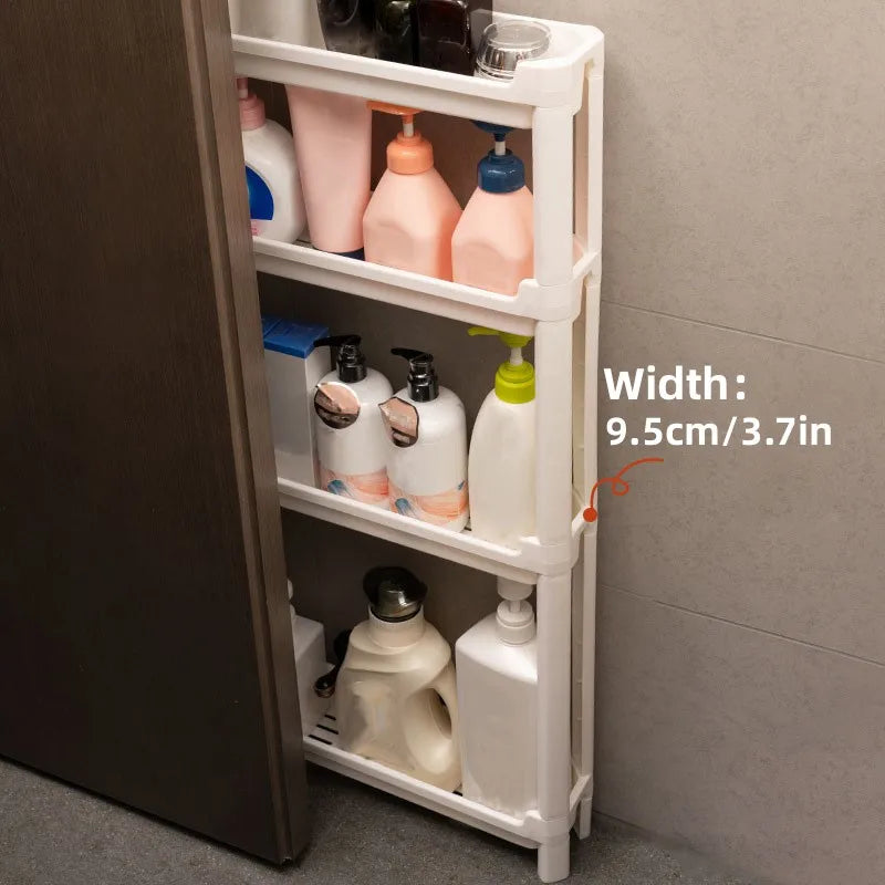 Aufbewahrungsschrank hinter der Tür, Aufbewahrungsregal für Badezimmer und Küche, mehrschichtiger schmaler Schrank, platzsparendes Trolley-Aufbewahrungsregal