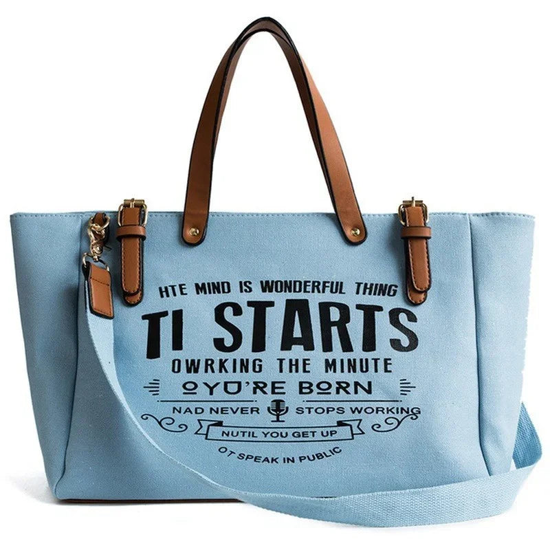 1 Stück Neue koreanische Edition INS Hochkapazitäts Leinwand Tote Tasche Gelegenheits Student eine Schulter Crossbody Handtasche