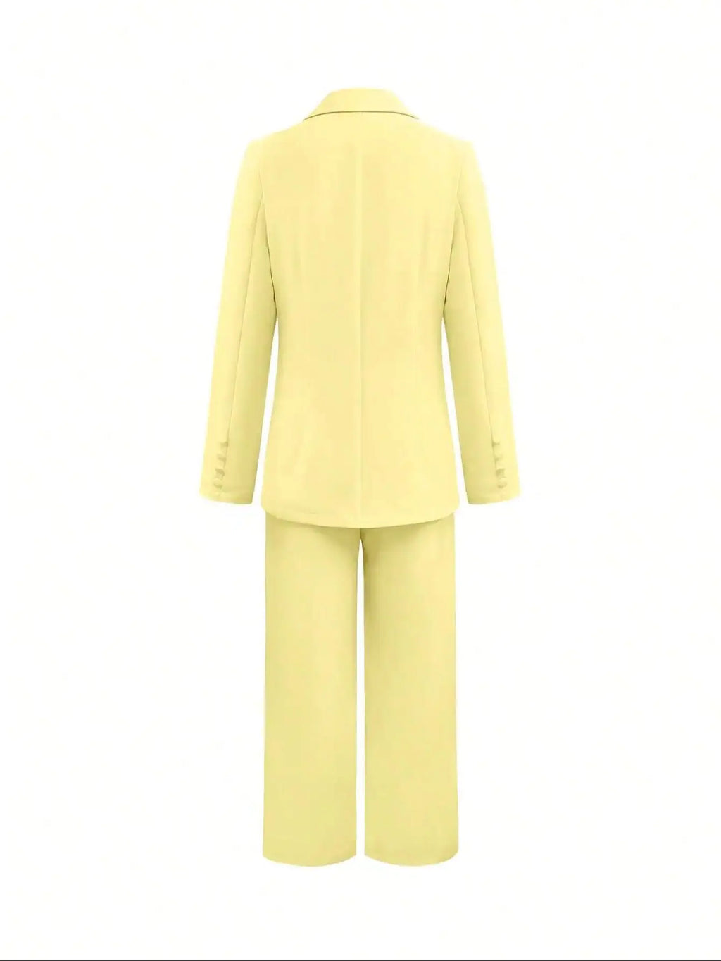 2-teiliges Anzug-Set – figurbetonte Blazer-Jacke und weit geschnittene Hose mit hoher Taille, elegantes Büro-Outfit für Arbeit, Business und formelle Anlässe