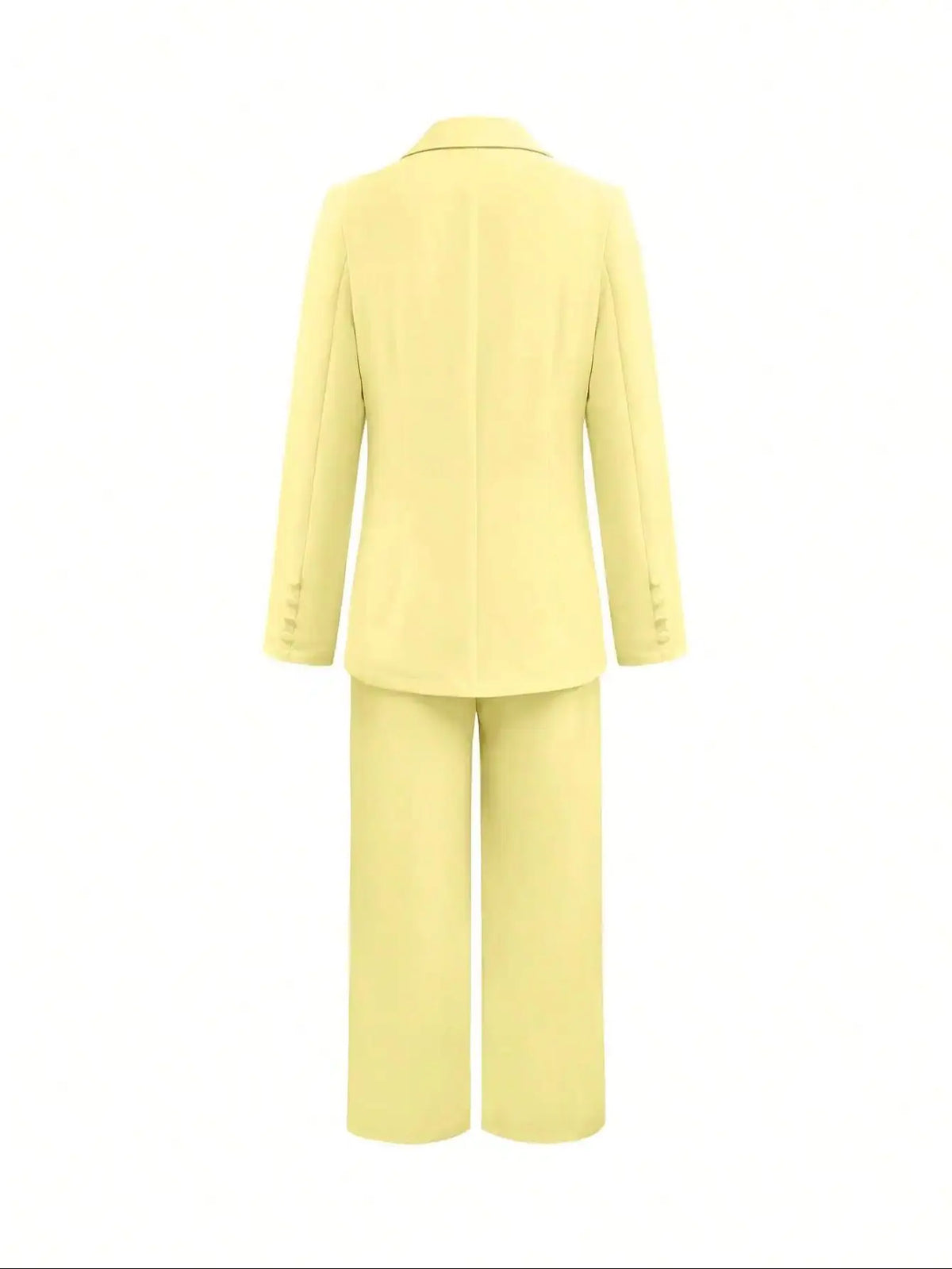 2-teiliges Anzug-Set – figurbetonte Blazer-Jacke und weit geschnittene Hose mit hoher Taille, elegantes Büro-Outfit für Arbeit, Business und formelle Anlässe