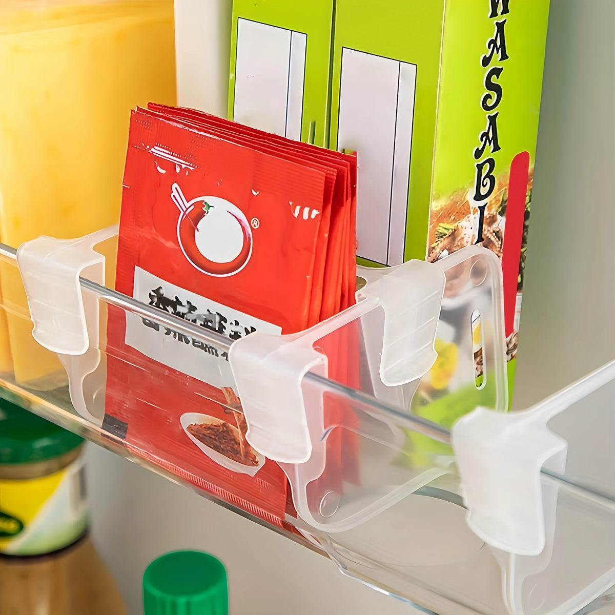 8 stücke Kühlschrank Seite Tür Sortierung Partition Karte Schnalle Küche Schlafzimmer Lagerung Lagerung Sortierung Box Raum Division