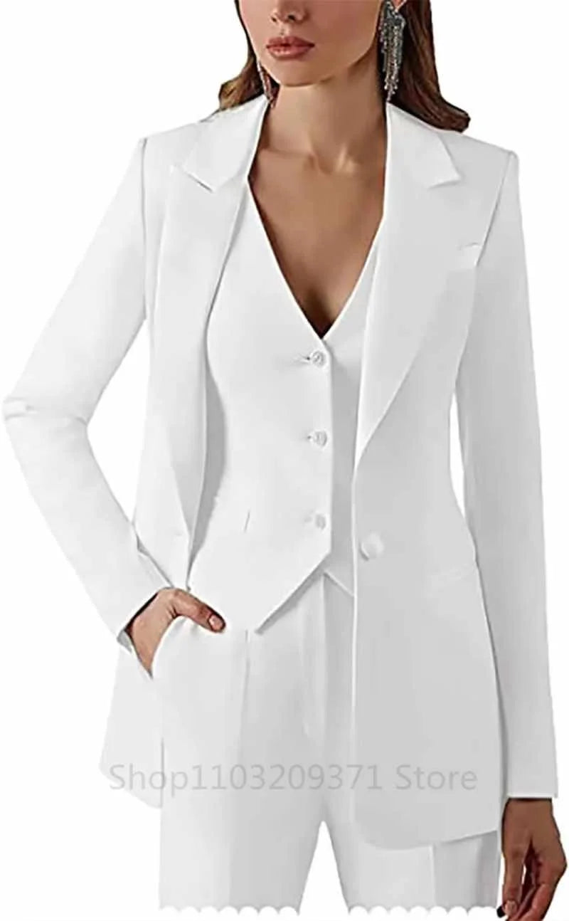 Eleganter schwarzer Damenanzug, schmale Passform, langärmlig, mit Reverskragen, lässige Business-Kleidung, professionelles Damen-Arbeitsoutfit, 3-teilig