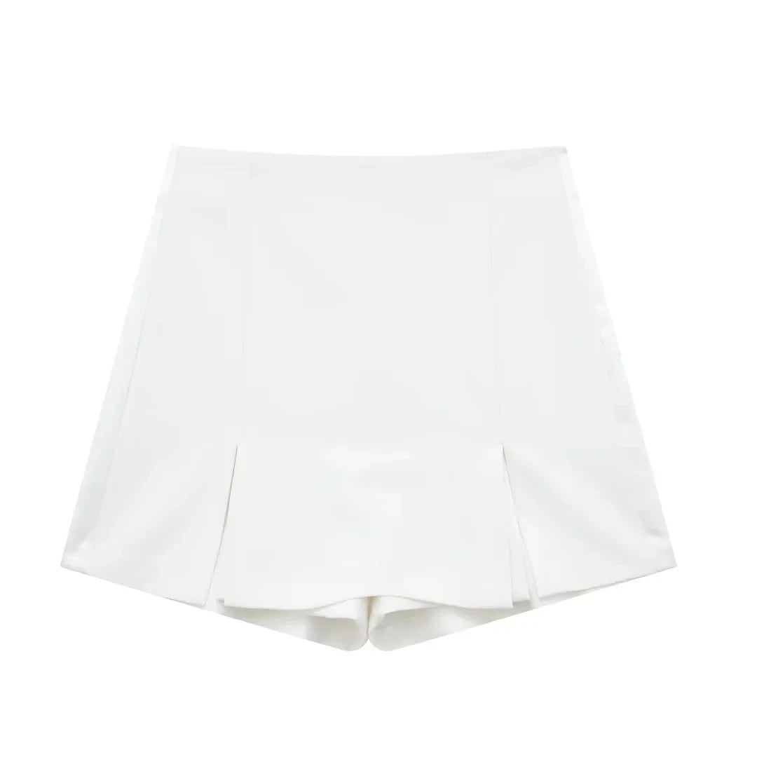 HH Sommer Frauen Elegante Rosa Shorts Röcke Sets Vorderen Knopf Rohr Tops Schlank Schlitz Shorts Culottes Weibliche Mode Streetwear