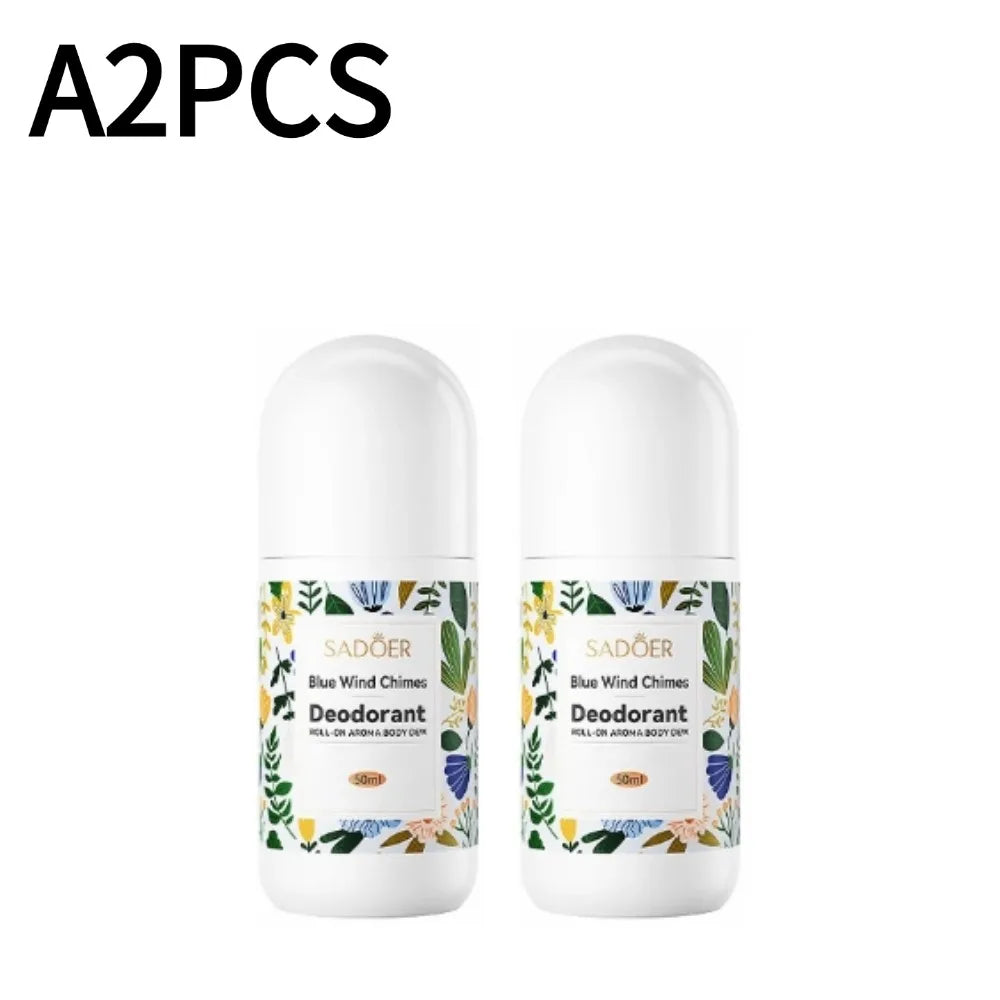    SADOER Deodorant Romantischer Rosenduft Roll-On Aroma Körperdeo Blaue Windspiele Rosa Schnelltrocknendes Antitranspirant 1/2/3 Stück