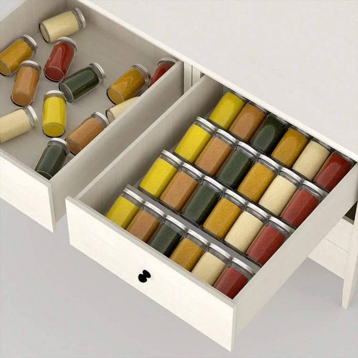 4/2 Schicht Gewürz Schublade Organizer Einstellbare Acryl Gewürz Gläser Rack Tablett Erweiterbar Gewürz Organizer Schrank Küche Regale