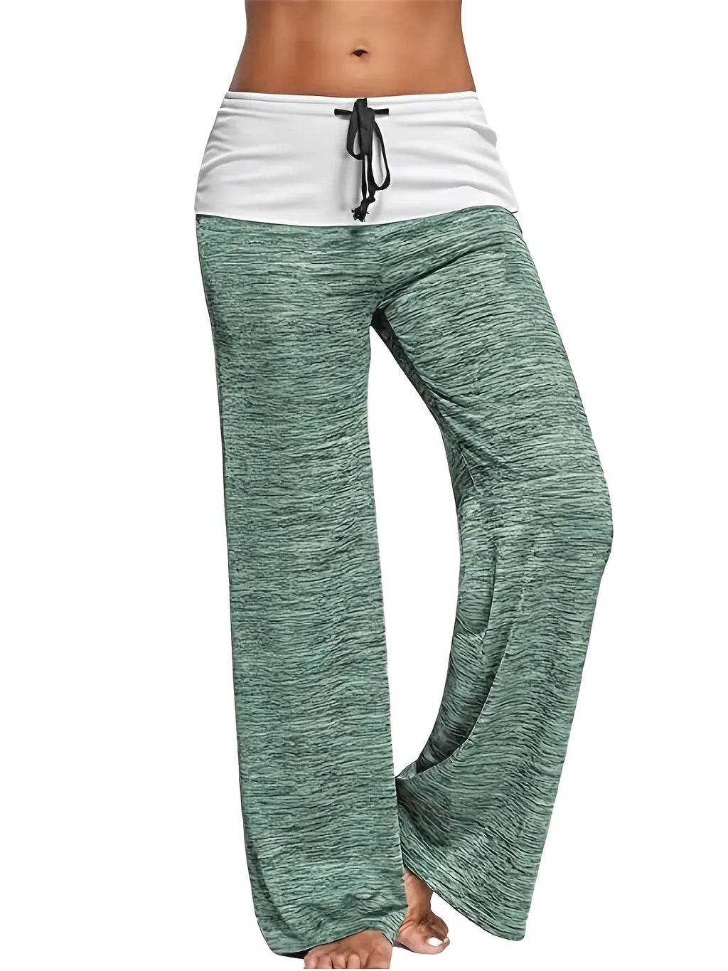Plus Größe 1XL-5XL Damen Casual Lose Kordelzug Spleißen Hosen Mode Breites Bein Stretch Yoga Hosen