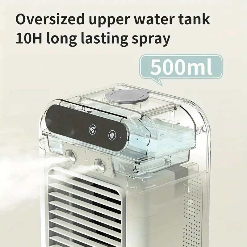 USB-Lade-Tischventilator mit Sprühfunktion und Luftkühlung, Mini-Klimaanlagenventilator, geeignet für Zuhause, Büro und Reisen
