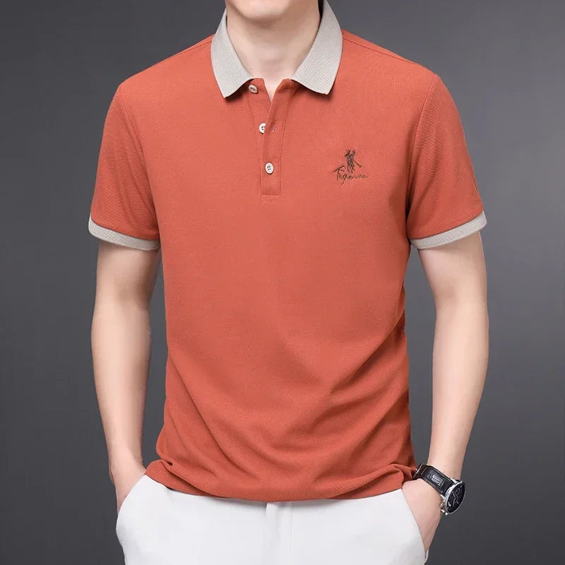 Herren bestickte Casual Fashion Kurzarm Polos hirt Sommer bequemes Top
