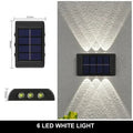 Solar-Außenwandleuchte, 12 LEDs, wasserdicht, Gartenleuchte, Hofbalustrade, dekorative Atmosphärenlampe, nach unten leuchtende Solarlampe