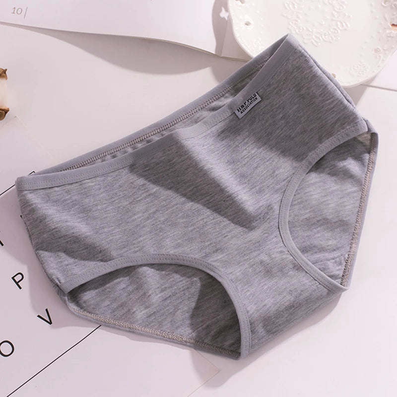 Damenhöschen aus reiner Baumwolle, weich, atmungsaktiv, bequem, Unterwäsche, Bonbonfarben, Unterhose, mittlere Taille, große Größe, M-XXL, Slips, Dessous