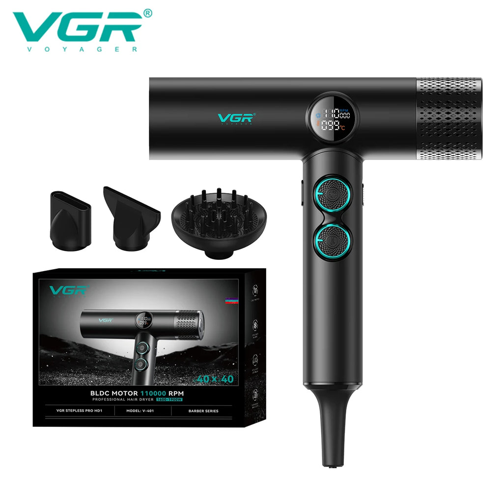 VGR Bestseller Blattloser Anion Föhn Bester Professioneller Haartrockner Bürstenloser Motor 110000 U/min Geeignet für Salons Schnäppchen Leistungsstarker Haartrockner V-401