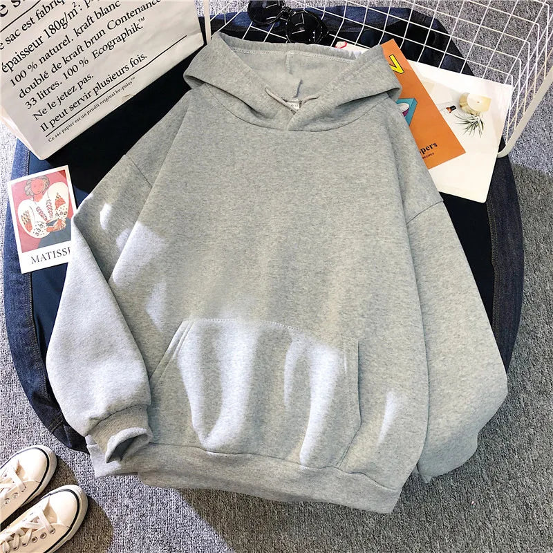 Frauen Casual Drucken Lose Hoodies Frühling Langarm Mit Kapuze Sweatshirt Harajuku Einfache Tops Faul Stil Pullover 2023 Streetwear