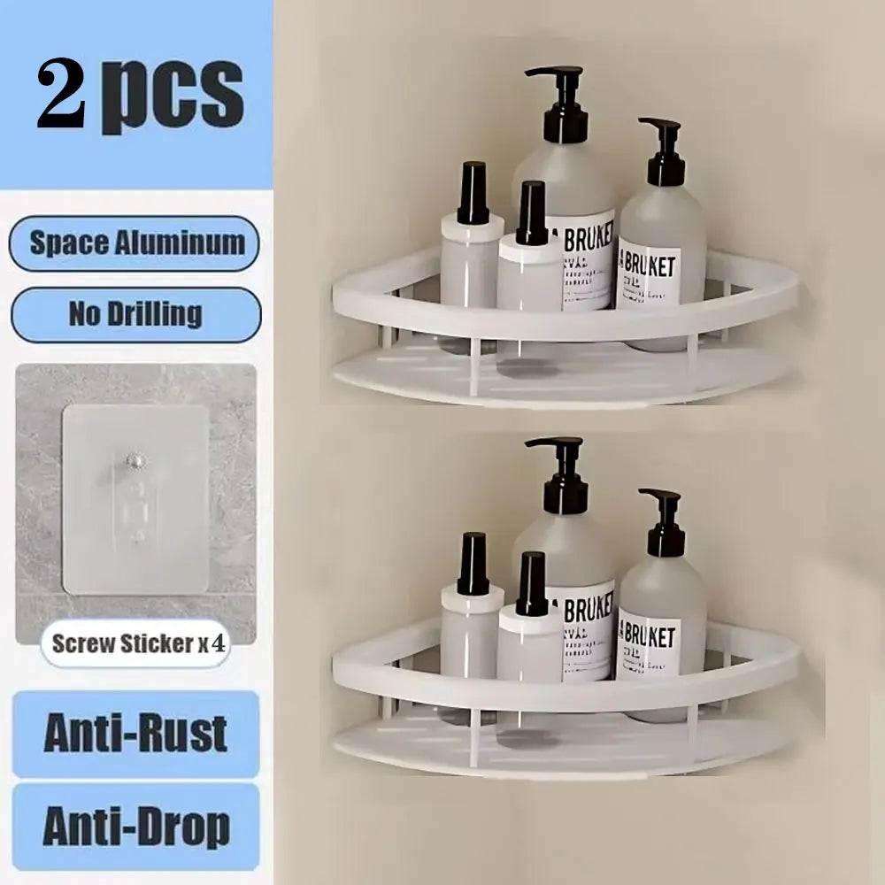 Bad Regal Kein Bohren Wand Montiert Shampoo Flasche Dusche Ecke Rack Wc Lagerung Rack Aluminium Bad Küche Zubehör