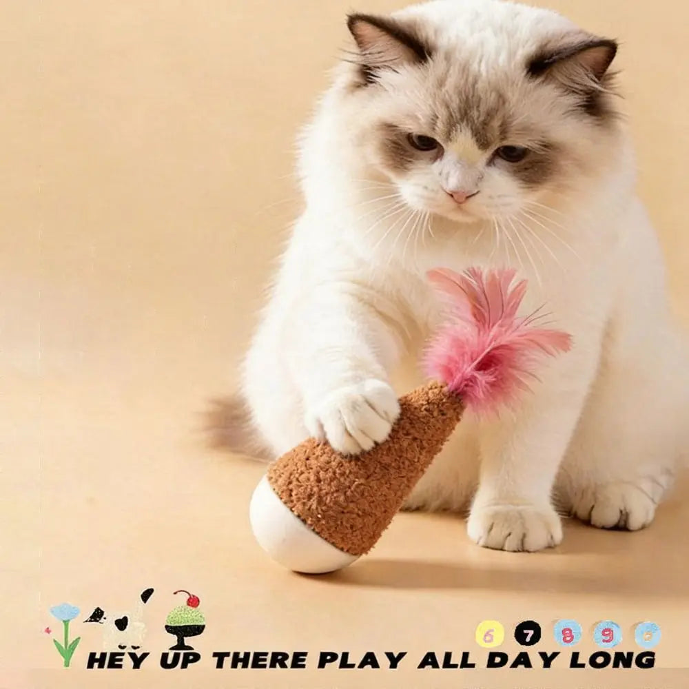 Kreativer Feder-Wobbler, bissfestes Wobbler-Design, Katzenzubehör, ungiftig, entspannend, interaktiv, Zahnpflege für Katzen