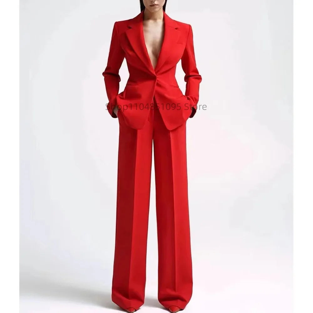 Neue elegante Hosenanzüge für Damen im Western-Stil, einfarbiges 2-teiliges Set, das Ihre Silhouette für den Alltag und die Freizeit ausglättet.