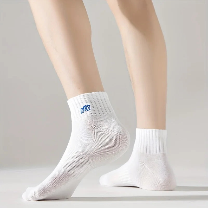 5 Paar Herren-Socken mit schlichtem, modischem Muster, geruchshemmend und schweißabsorbierend, niedrig geschnitten, bequeme, atmungsaktive Freizeitsocken für alle Jahreszeiten