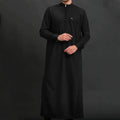 Muslimische Herren-Thobes mit Langen Ärmeln, Einfarbig, Locker Geschnitten, Traditionelle Islamische Männerkleidung, Kaftan für Festliche Anlässe im Arabischen Ethnischen Stil