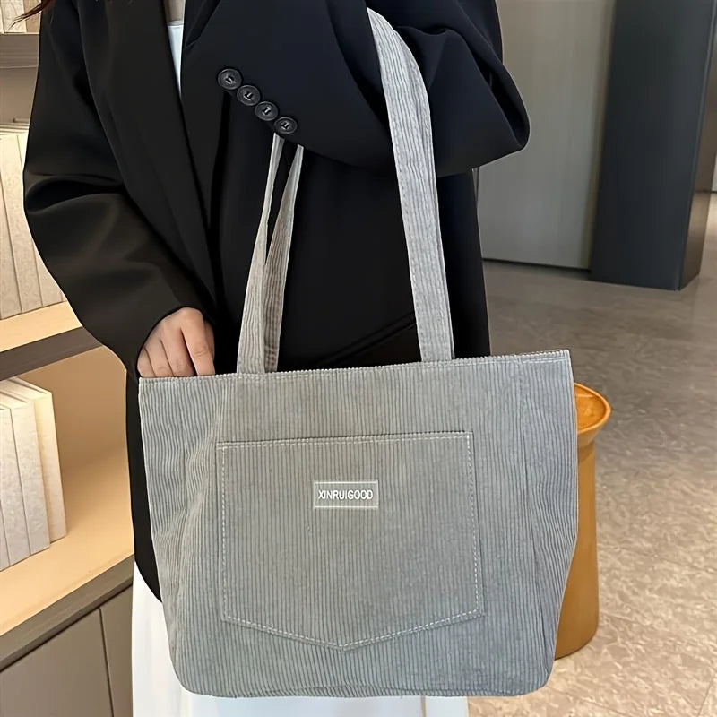 Damen-Schultertasche aus Cord, lässige modische Handtasche mit großem Fassungsvermögen zum Ausgehen, Geldbörsen und Handtaschen, Designer-Tasche