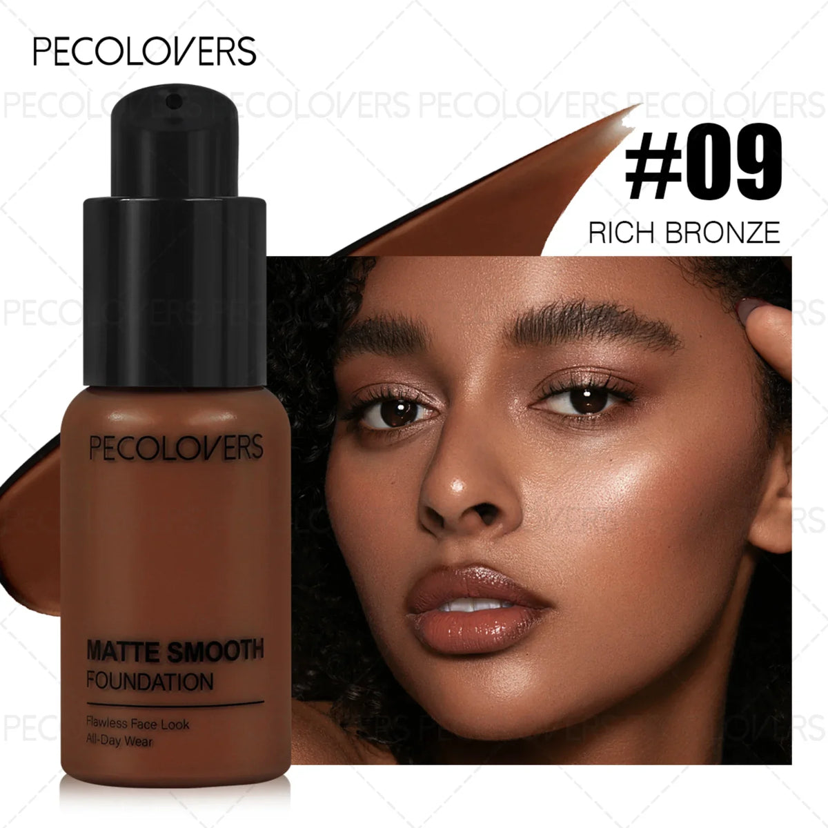 1PC Flawless Liquid Foundation – Vollständige Abdeckung, matt, wasserfest, verbirgt Hautunreinheiten, verschiedene Farbtöne