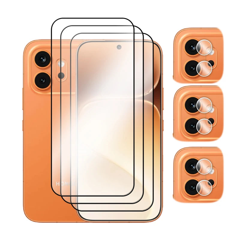 6in1 Schutzglas für Honor 600, für Honor 600 Pro, gehärtetes Glas, 2.5D, vollflächig klebend, Displayschutzfolie für Honor 600, Linsenschutzfolie