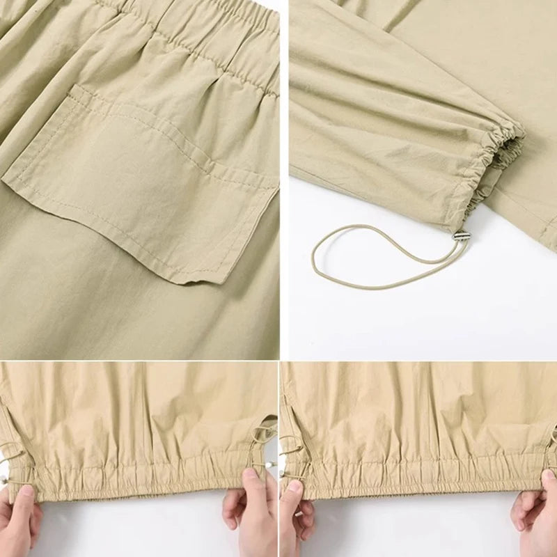 Herbst Frauen koreanische Version Baggy hoch taillierte Cargo hose Dame prägnante übergroße Freizeit täglich weites Bein gerade Bein Hose