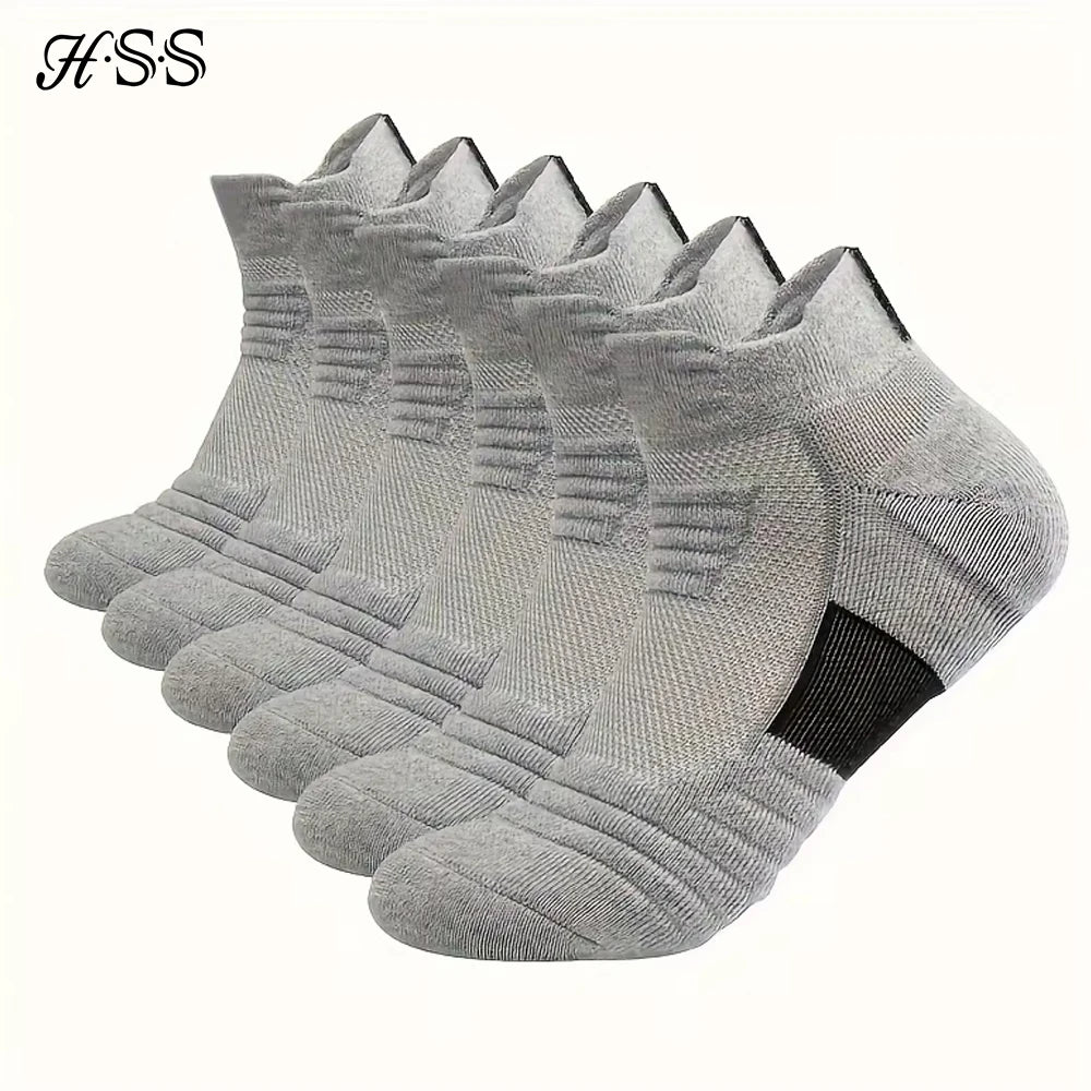 HSS 6/3/1 Paar neue Männer Sport Laufen Fitness Flug kurze Röhre Socken Damen Handtuch unten Basketball Socken einfarbig schwarze Socken