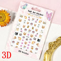 1Pc 3D Cartoon Nette Katze Nagel Kindliche Aufkleber Nette Kitty Welpen Hund Selbstklebende Nail art Haustier Tiere Maniküre schöne Aufkleber *