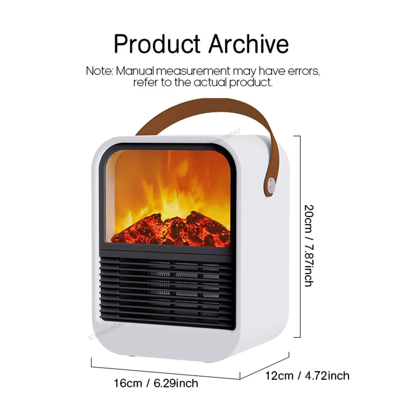 Kamin Elektrische Heizung Warmes Gebläse Ventilator Tragbare Desktop Haushalt Haushalt Heizung Ofen Heizkörper Flammenwärmer Maschine