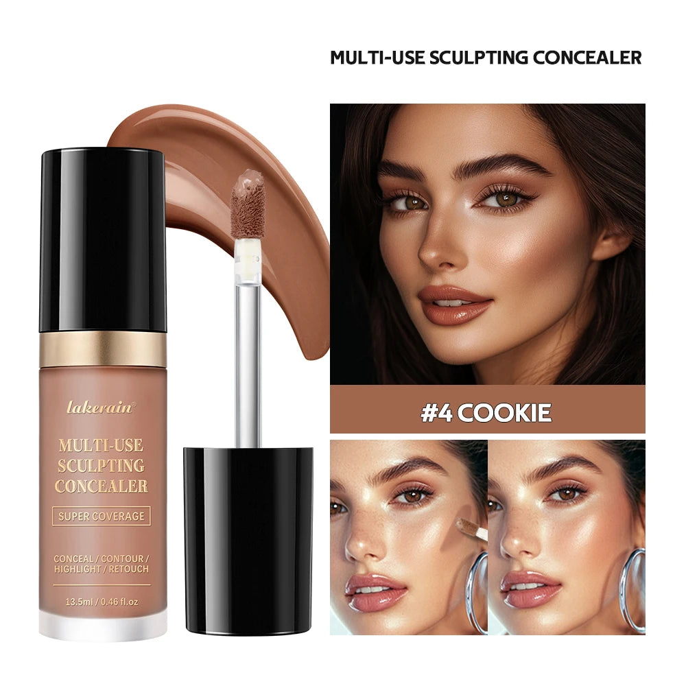 Super Concealer für Gesichtsbedeckung, 5 Farben, Highlight-Kontur-Retouch, vielseitig einsetzbar, super deckend, feuchtigkeitsspendend, kostenlose Ölformel-Make-up