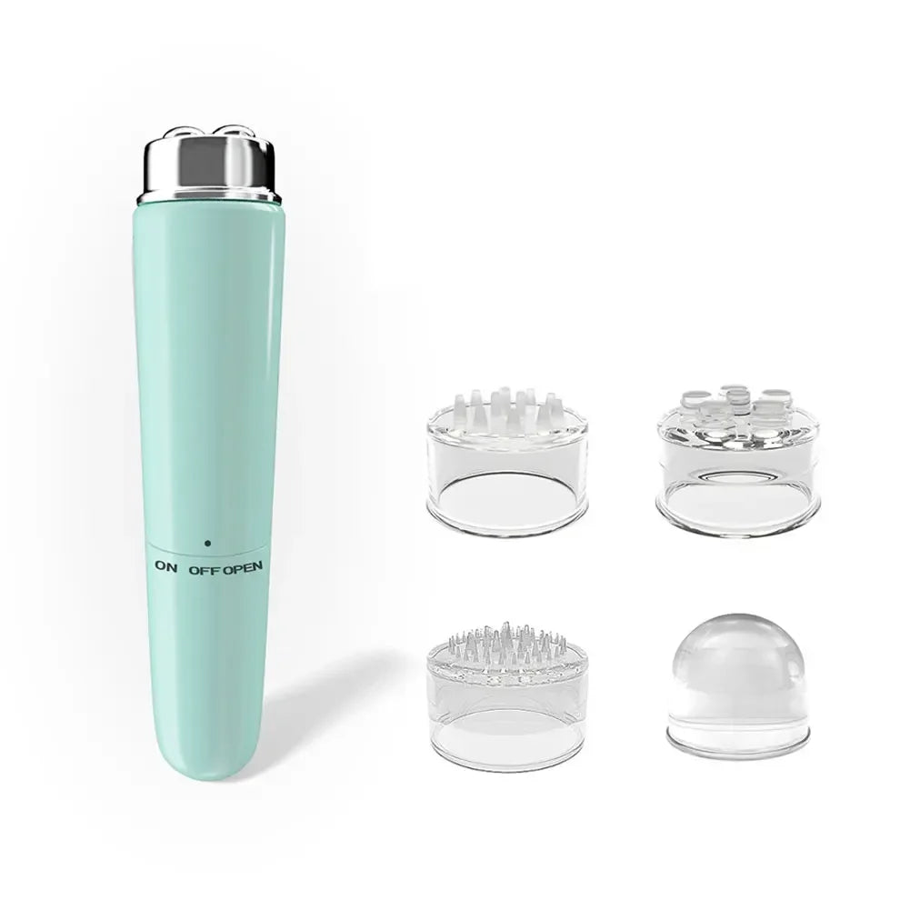 4-in-1 elektrisches Gesichtsmassagegerät, Mikrovibration, Augenschönheitsinstrument zum Entspannen von Augen, Augenringen, Tränensäcken, Falten und Schwellungen
