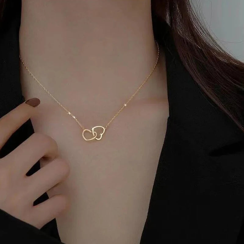 Aihua Mode Minimalistische Runde Opal Anhänger Halskette für Frauen Geometrische Schlüsselbein Ästhetische Kette Sommer Schmuck Zubehör