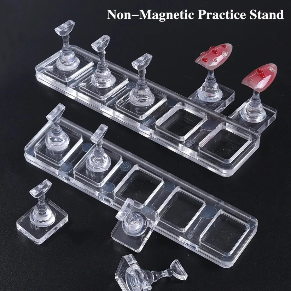 1 Set Nicht-Magnetischer Nagel-Präsentationsständer Acryl-Nagelständer Tipphalter Nagel-Übungsständer Fingernagel DIY Maniküre-Ständer Werkzeuge