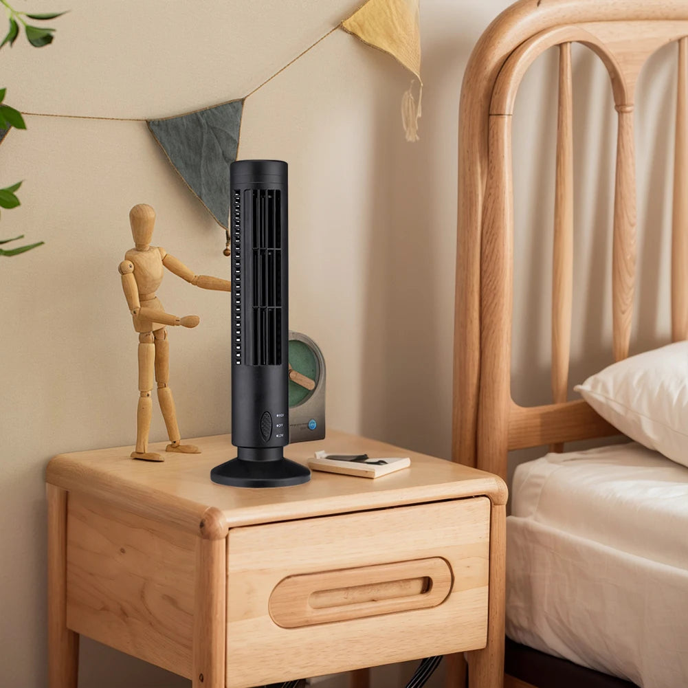LED-Turmventilator Mini Vertikaler Klimaanlagen-Ventilator 2-Gang-Geschwindigkeit Blattloser Luftkühler Tragbarer Elektrischer Bodenventilator für Zuhause und Büro