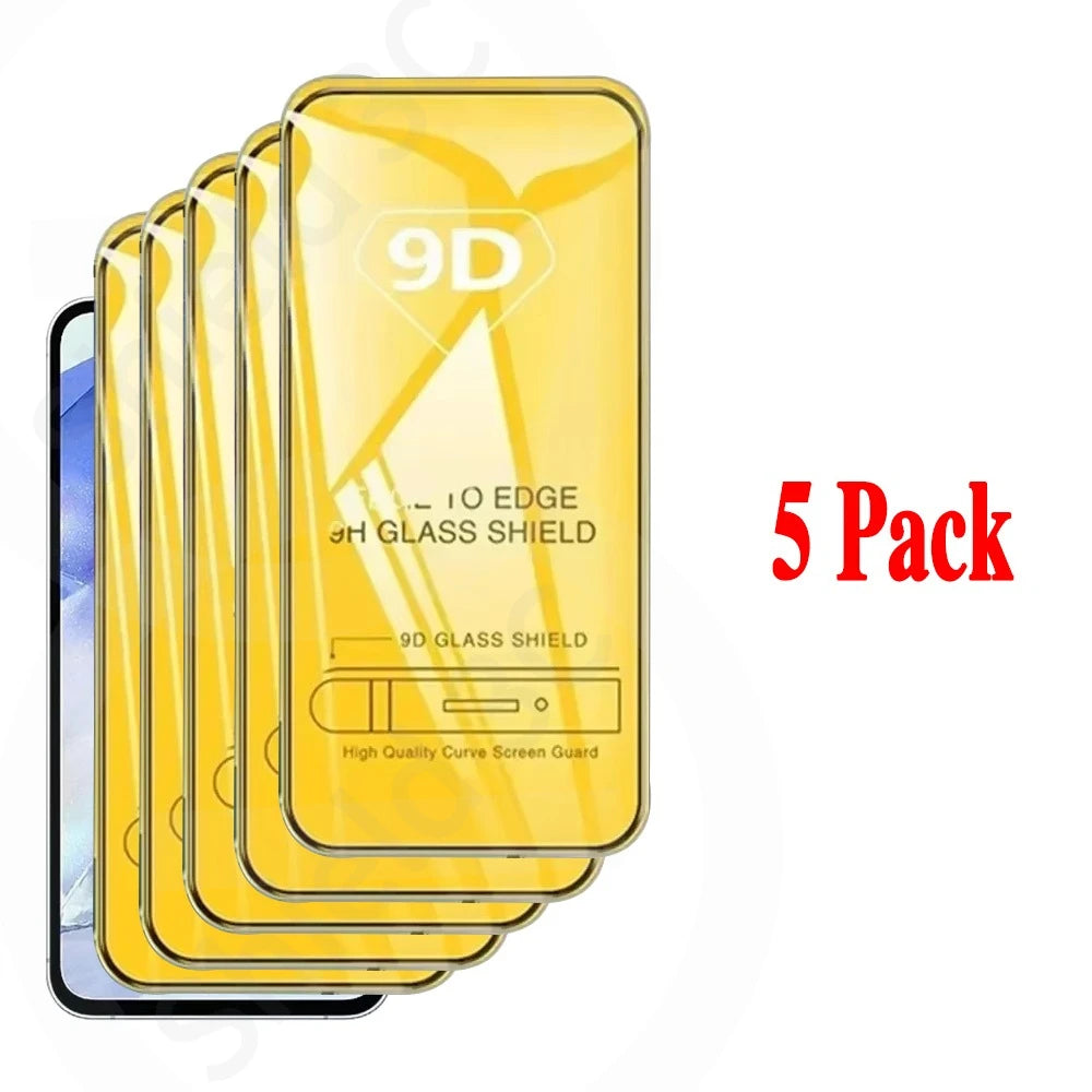 1-5PCS 9D Schutzglas für Samsung A57 A56 A55 A54 A37 A36 A35 A17 A16 A15 A53 A52 A35 A14 A13 Kratzfester Displayschutz