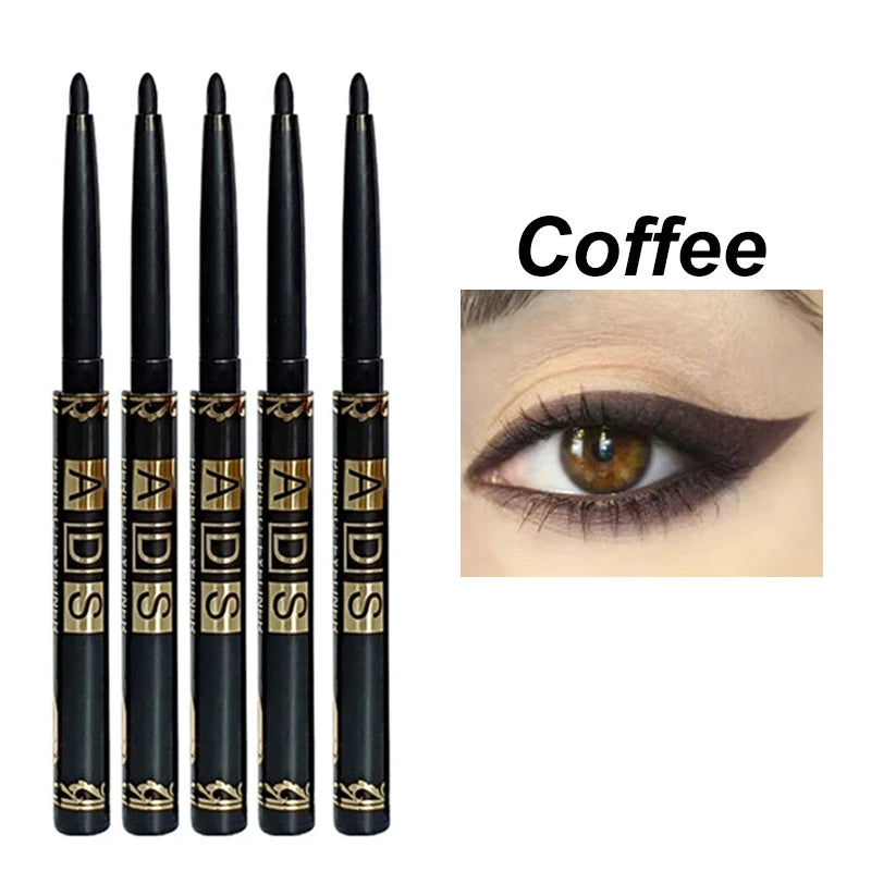 1/5/12 Stück schwarze, braune Eyeliner-Stifte, langlebig, wasserfest, wischfest, drehbar, für auffälliges Augen-Make-up