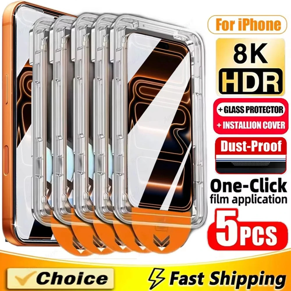1-5 Stück 8K HD High-End Panzerglas für iPhone 18 Pro Max 18 Pro 18 17 16 15 14 13 12 11 Pro Max Air XS XR Displayschutzfolie