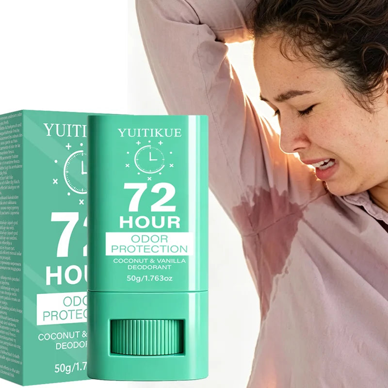 72 Stunden Langanhaltender Geruchsschutz Deodorant Stick 50g YUITIKUE Kokosnuss Vanille Unsichtbarer Achsel-Frische-Stick Tägliche Körperpflege