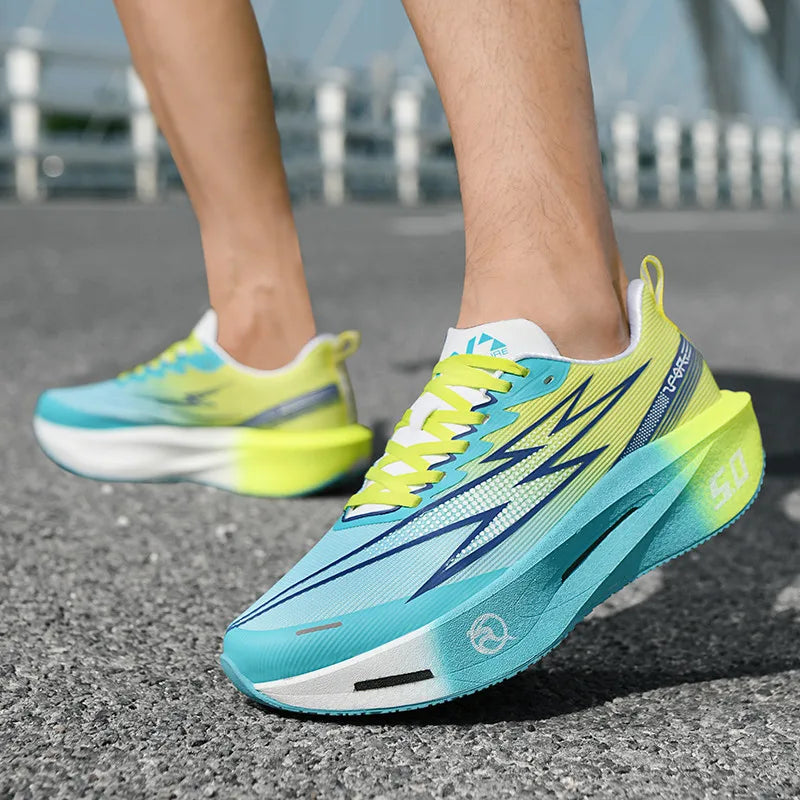 5.0 MIX Carbon-Platten-Laufschuhe für Herren und Damen Renn-Marathon Stabile Rückfederung Stoßdämpfende Trainingsschuhe