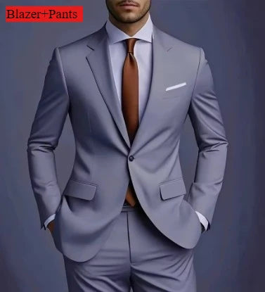 2026 Neue Luxuriöse Elegante Herrenanzüge 2-teiliges Set Modischer Koreanischer Lässiger Slim-Fit Anzug für Gesellschaft, Bräutigam und Hochzeit
