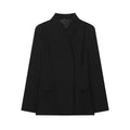 Frauen Elegante Schwarze Blazer Hosen Set Herbst Neue Taste Schlank Blazer Mantel + Zip-up Gerade Lange Hose Sets weibliche 2-teilige Anzüge