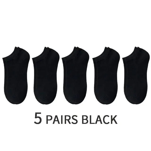 5 Paar Herren Socken Boot schwarz Business einfarbig atmungsaktiv bequem hohe Qualität Knöchel