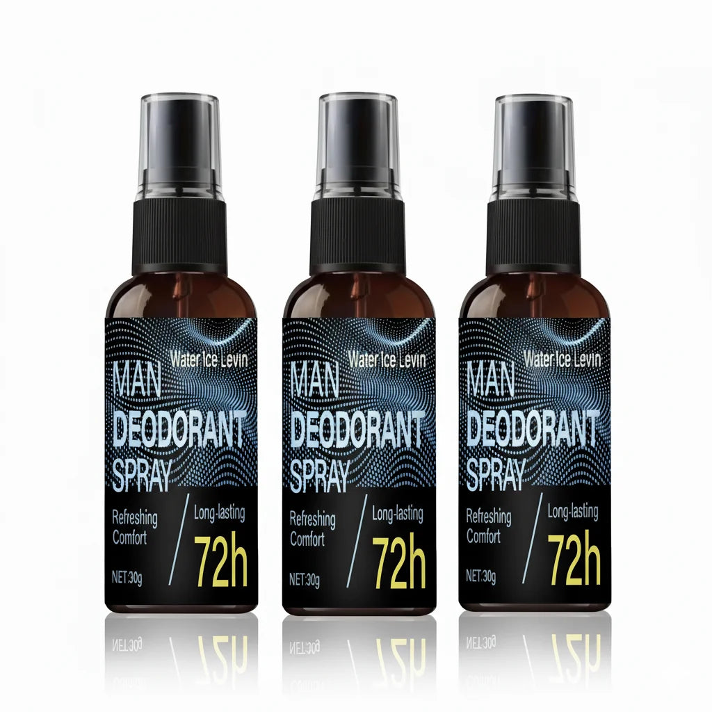 Deodorant-Spray für Männer. 72 Stunden lang anhaltende Geruchskontrolle. Spendet Feuchtigkeit, sorgt für Hautkomfort und Erfrischung. Starke, wirksame Formel. 30g Netto.