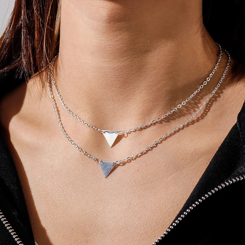 Aihua Minimalistische Halskette mit rundem Stab-Anhänger für Frauen, Schlüsselbein-Halskette, lange Kette, Modeschmuck, Statement-Geschenke für Mädchen