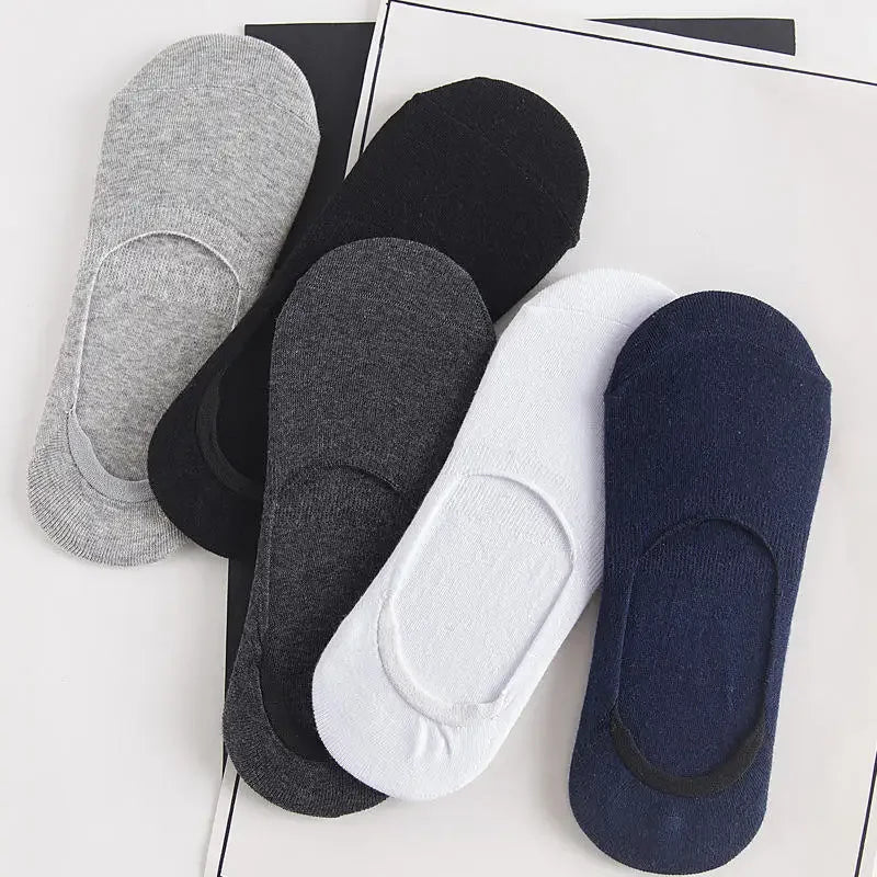 5Pairs Männer Boot Baumwolle Socken Sommer Herbst Nicht-slip Silikon Unsichtbare Atmungsaktive Socken Männliche Söckchen Hausschuhe Sport socken