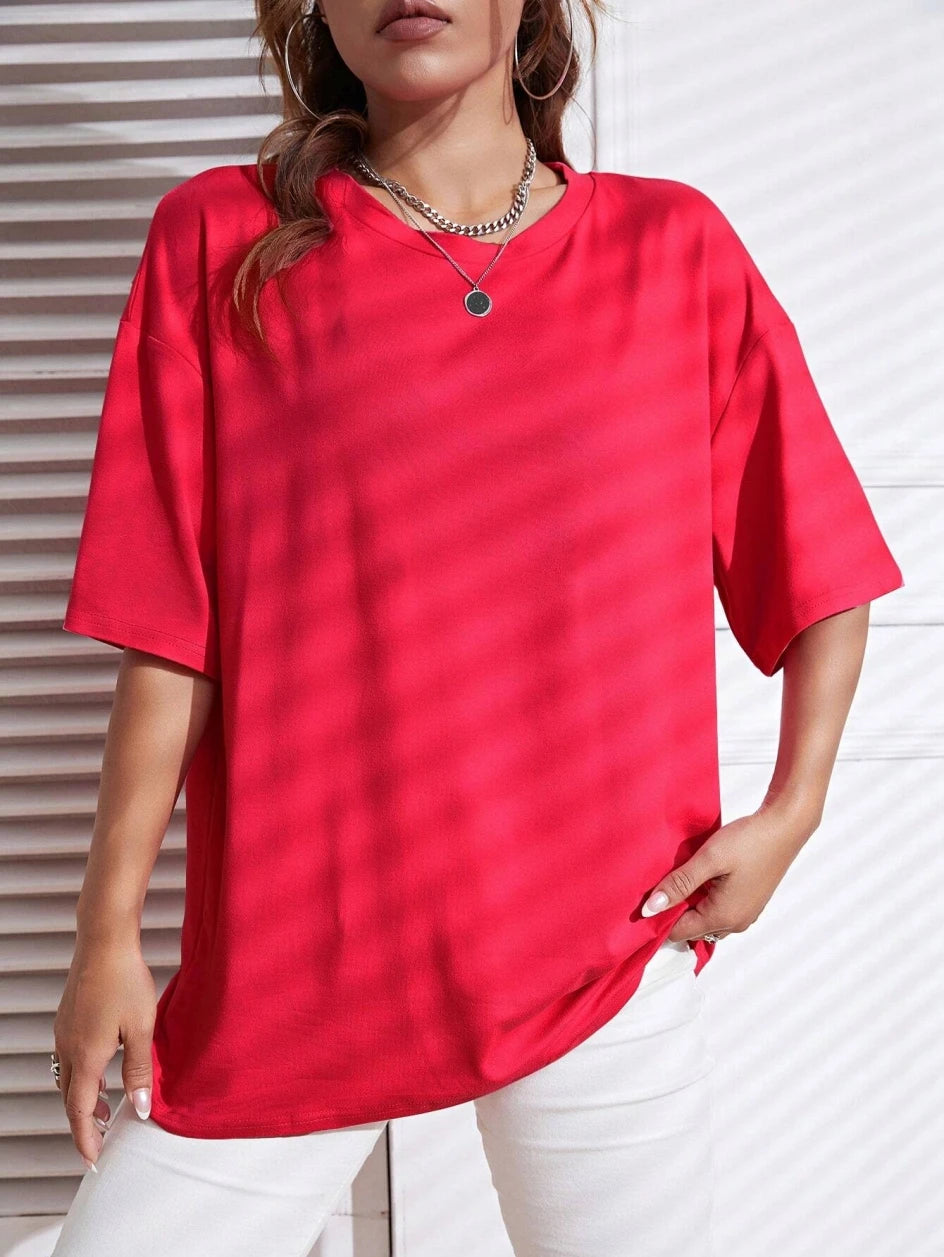 Einfarbig Kurzarm Frauen Fitness Baumwolle Weiche T-shirts Atmungsaktiv Bequeme Kleidung Grundlegende Alle Spiel Lose T Shirt Weibliche