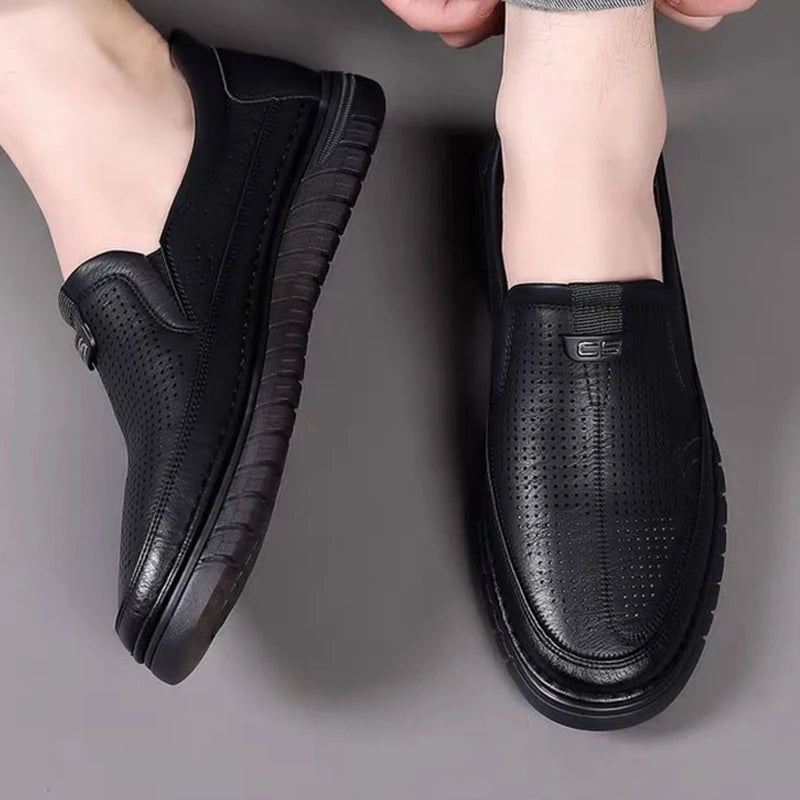 Herren Slip-on Loafers Sommer Atmungsaktive Rutschfeste Business-Freizeitschuhe Weiche Sohle Outdoor-Fahrschuhe-WC886-1