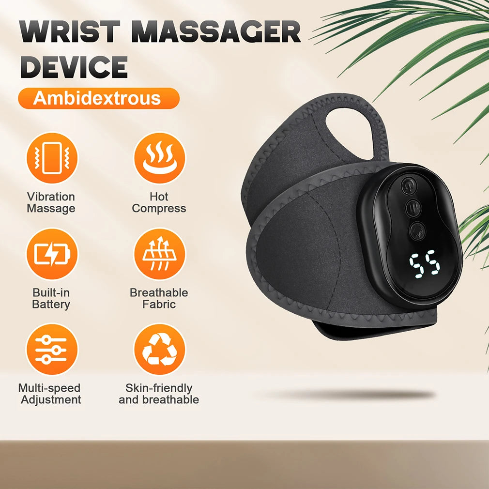 Elektrisches Heiz-Handgelenk-Massagegerät: Vibrationsmassage-Handgelenkbandage zur Linderung von Ermüdungserscheinungen